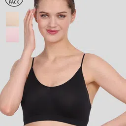 Amour Secret Women Black & Pink & Nude Set Of 3 Solid Non Padded Bra-image-20