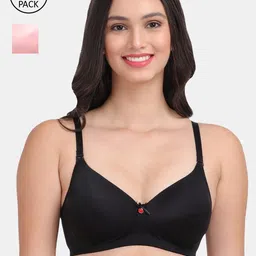 Amour Secret Women Black & Pink Bra Lightly  Padded Pack of 2-image-73