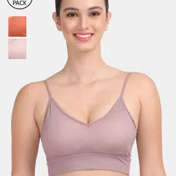 Amour Secret Women Pack Of 3 Lightly Padded & Non-Wired Seamless Bra-S024_Muv_Rbn_Rst-picture-11