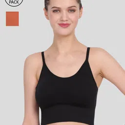 Amour Secret Black & Orange Women Lightly Padded Non-Wired Sports Bra Pack Of 2-image-75