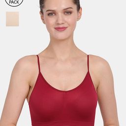 Amour Secret Women Nude-Coloured & Maroon Pack Of 2 Non Padded Bra-image-67