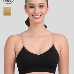 Amour Secret Black & Olive Green Lightly Padded Sports Bra-image-64