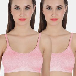 Sonari Women's Pink Set of 2 Non Wired Non Padded Cami Bra-31