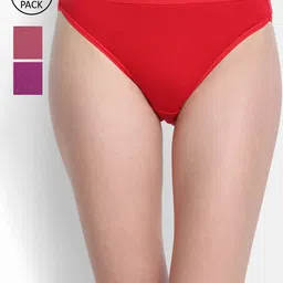 VStar Women Pack Of 3 Multicolor Cotton Bikini Briefs-image-32