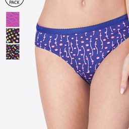 LYRA Women Pack Of 4 Assorted Printed Cotton Bikini Briefs-image-101