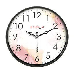 RANDOM Black & Pink Printed Contemporary Wall Clock-84