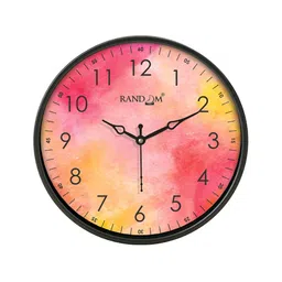 RANDOM Black & Pink Printed Contemporary Wall Clock-96