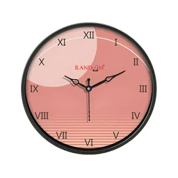 RANDOM Black & Pink Printed Contemporary Wall Clock-80