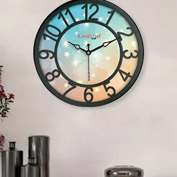 RANDOM Black & Peach-Coloured Printed Contemporary Wall Clock image 4