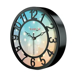 RANDOM Black & Peach-Coloured Printed Contemporary Wall Clock image 5