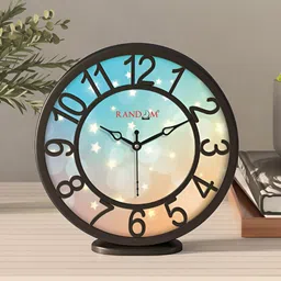 RANDOM Black & Peach-Coloured Printed Contemporary Wall Clock image 3