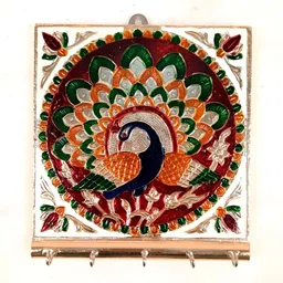apka mart Red & Green Self Design Wooden 4 To 6 Hooks Key Holder image 2