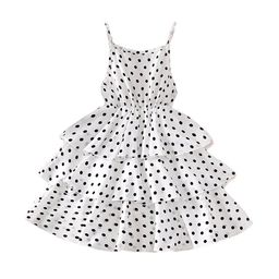 StyleCast White Girls Polka Dot Print Layered Fit & Flare Dress-image-112