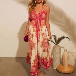 StyleCast x Revolte Women Ethnic Motifs Printed A-Line Midi Dress-image-13