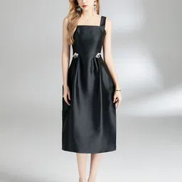 JC Collection Square Neck Embellished A-Line Midi Dress-image-63