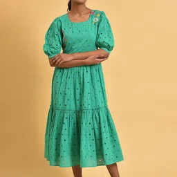 W Self Design A-Line Midi Dress-47