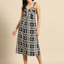 MABISH by Sonal Jain Printed Crepe A-Line Midi Dress-image-14