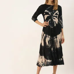 Maaesa Tie & Dyed A-Line Midi Dress-picture-50