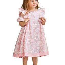 StyleCast Girls Pink & White Floral Print Cape Sleeve A-Line Mini Dress-image-13