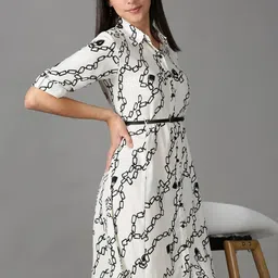 SHOWOFF Roll-Up Sleeves Wrap Midi Dress-image-62