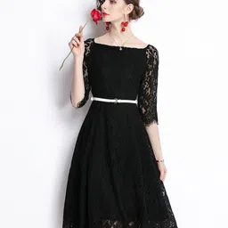 JC Collection Black Midi Dress-picture-57