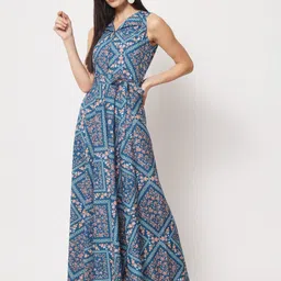 Rudraaksha Creations Ethnic Motifs Printed Fit & Flare Maxi Dress-picture-40