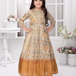 BETTY Girls Floral Printed Fit & Flare Maxi Dress-image-47