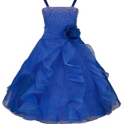BAESD Girls Shoulder Straps Satin Fit & Flare Maxi Party Dress  Comes With A belt-image-30