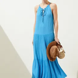 Marks & Spencer Tie-Up Neck Drop-Waist Maxi Dress-image-48