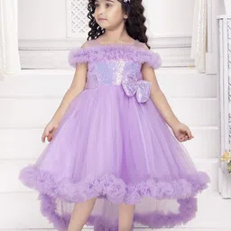 Ministitch Girls Net Fit & Flare Maxi Dress-image-99