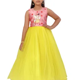 BAESD Girls Peppa Pig Printed Net Fit & Flare Maxi Dress-picture-11