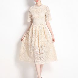 JC Collection Ethnic Motifs Self Design Fit & Flare Midi Dress-image-66