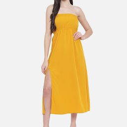 ALL WAYS YOU Strapless Crepe Fit & Flare Midi Dress-image-97