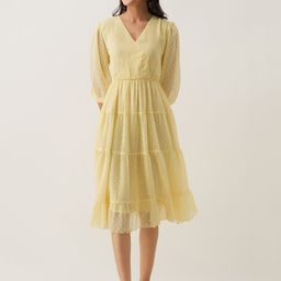 AASK Self Design Gathered Tiered Fit & Flare Midi Dress-picture-18