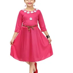 BAESD Girls Fit & Flare Midi Dress With Belt-image-62
