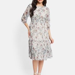 METTLE Floral Print Fit & Flare Midi Dress-image-27