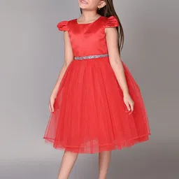 Toy Balloon kids Girls Self Design Round Neck Fit & Flare Midi Dress-picture-16