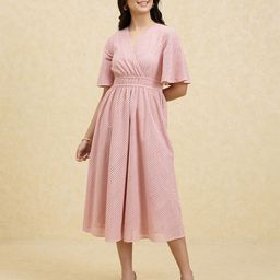 20Dresses Pink Embroidered Fit & Flare Midi Dress-image-45