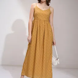 Tokyo Talkies Checked Strappy Maxi Dress-image-19