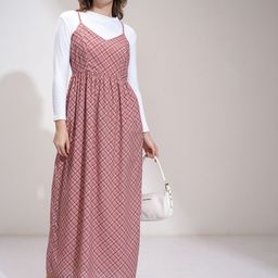 Tokyo Talkies Women CheckedFit & Flare Midi Dress-image-57
