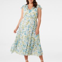 Forever New Floral Print Flutter Sleeve Fit & Flare Midi Dress-picture-55