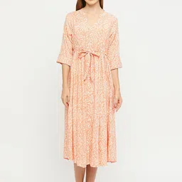 MeeMee Floral Print Maternity Fit & Flare Midi Dress-image-92