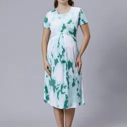 True Shape Abstract Printed Maternity A-Line Midi Dress-57