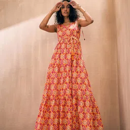 Pink Paprika by SASSAFRAS Floral Print Maxi Dress-image-58