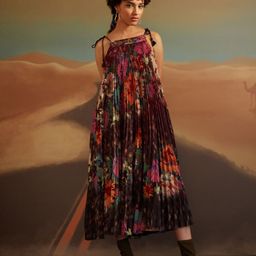VERB BY PALLAVI SINGHEE Floral Printed Shoulder Straps A-Line Midi Dress-image-88