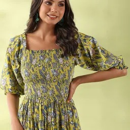 GILLORI Floral Print Cotton Maxi Dress-image-13