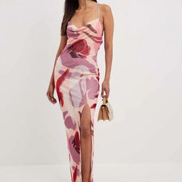 TANDUL Floral Printed Cowl Neck Shoulder Strap Maxi Dress-image-65