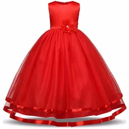 BAESD Girl Round Neck Sleeveless Satin Maxi Dress-image-34