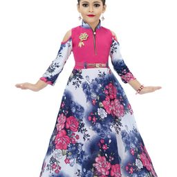 BAESD Girls Floral Print Satin Maxi Dress-image-91