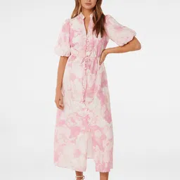 Forever New Floral Print Shirt Midi Dress-picture-52